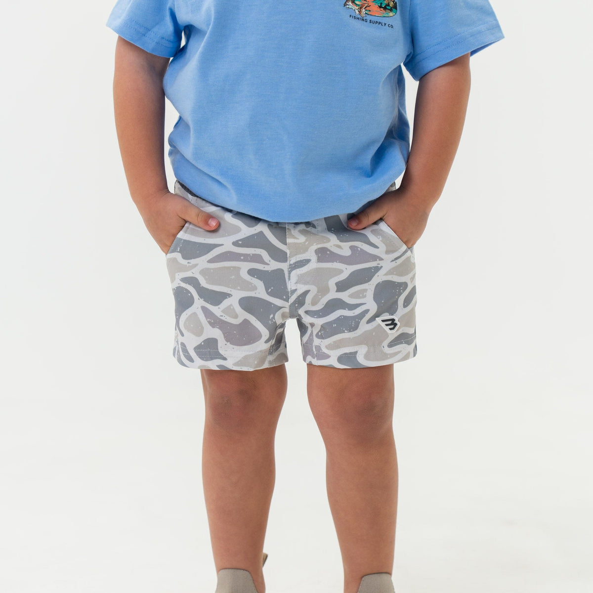 Youth Athletic Short White Camo