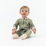 Burlebo Baby Zip Up Sage Lightning
